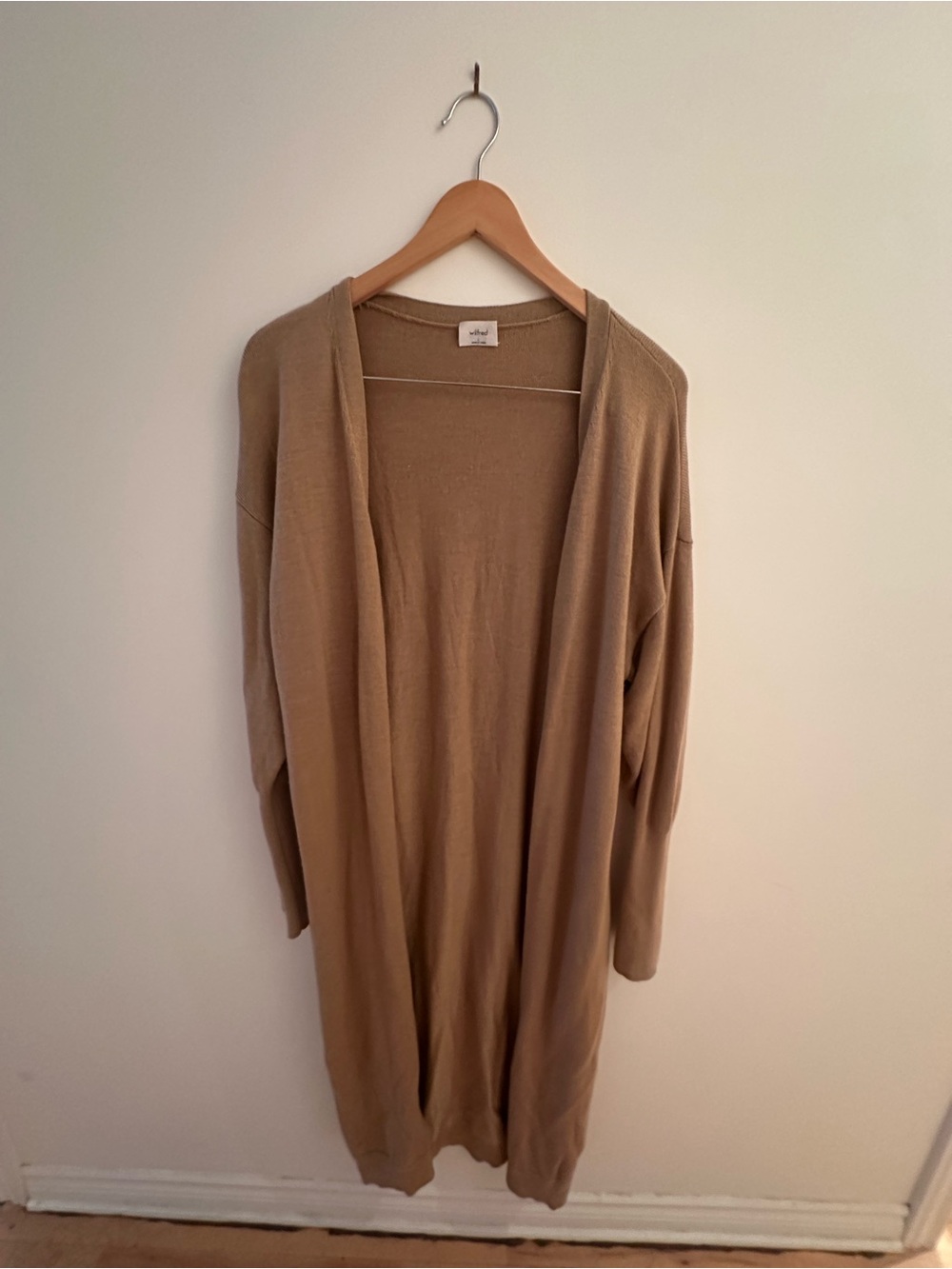 Wilfred Open-Front Longline Cardigan - Camel Brown